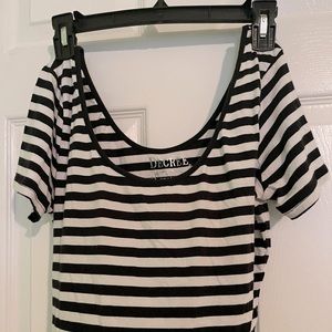 Black & White Stripped Crop Top